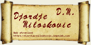 Đorđe Milošković vizit kartica